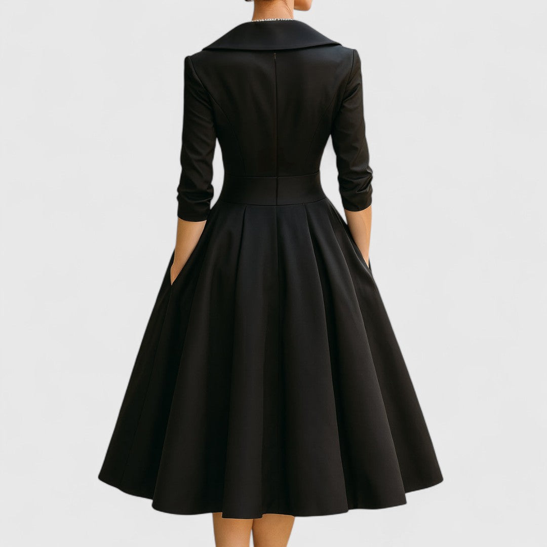 Finola | Women's Elegant Wrap Midi Evening Dress