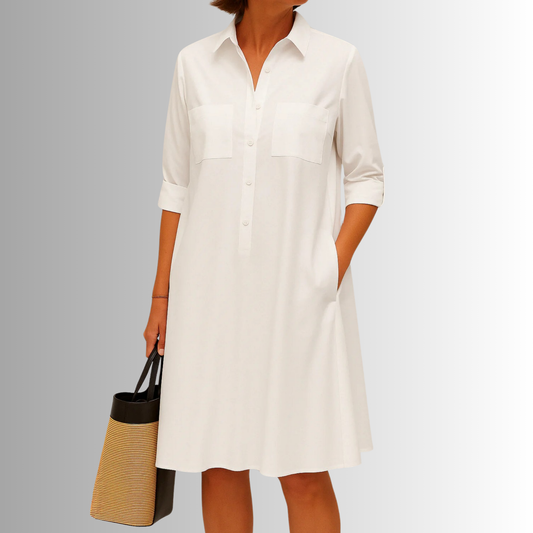 Freya | Women's Sophisticated Midi Shirtdress With Buttons