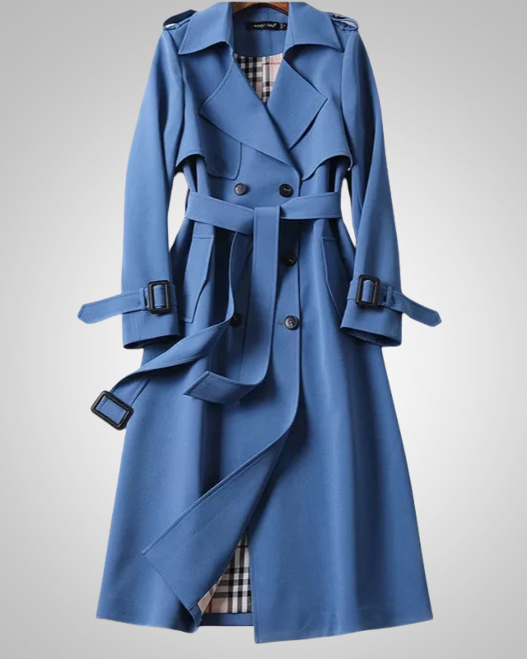 Aurora | Women's Classic Checkered Pattern Trenchcoat