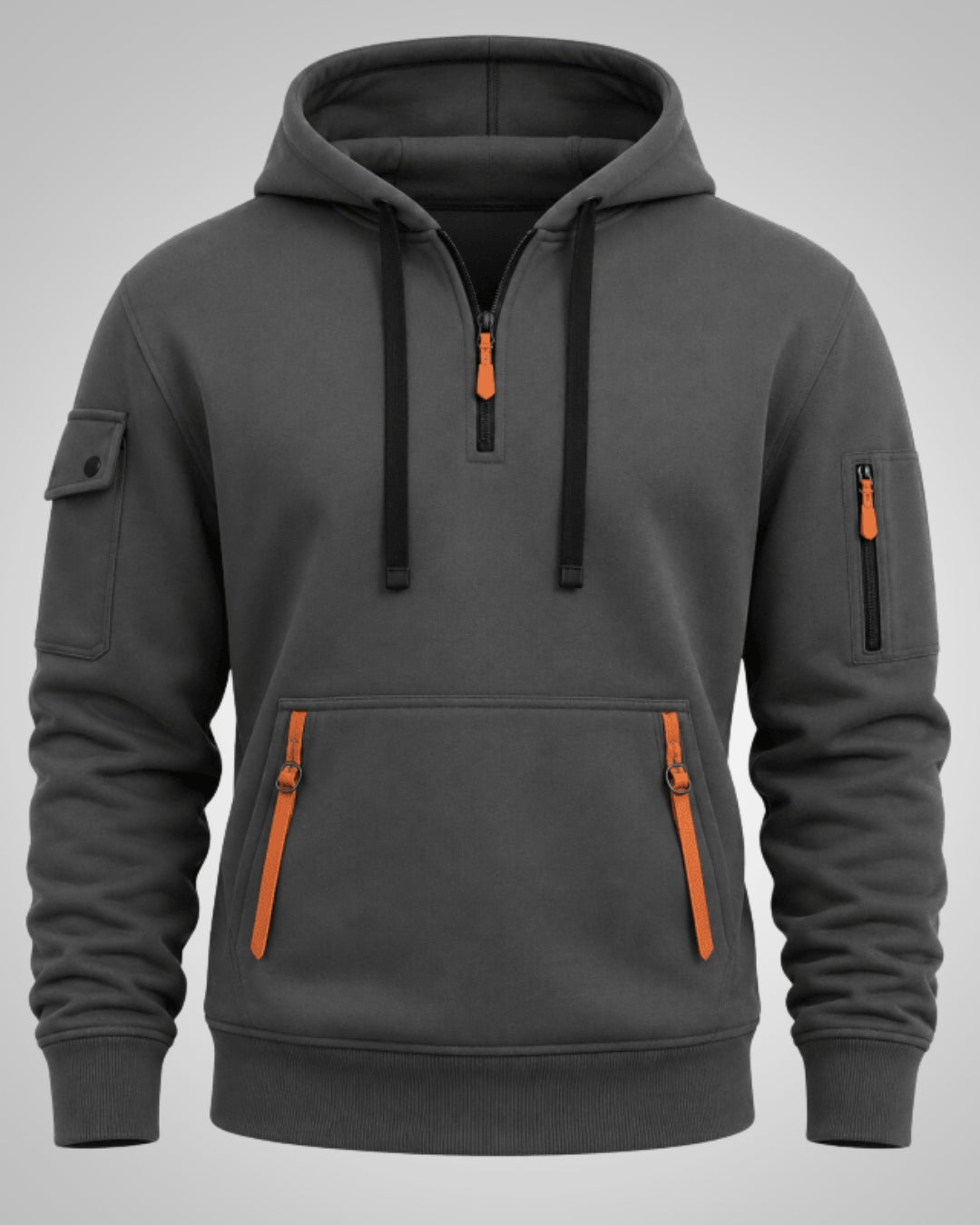 Ronan | Men's Casual Drawstring Half-Zip Hoodie