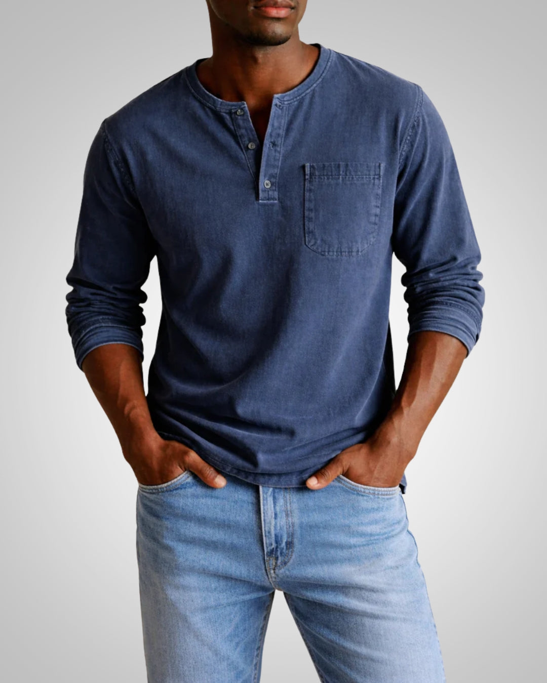 Oisin | Men's Casual Henley Long Sleeve Shirt