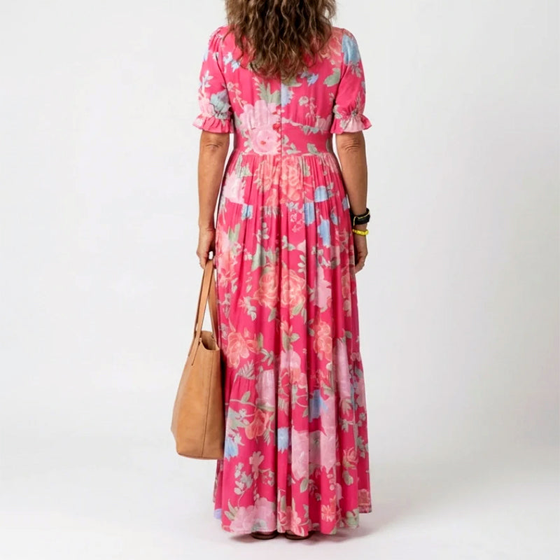 Eithne | Women's Summer Floral V-Neck Long Dress