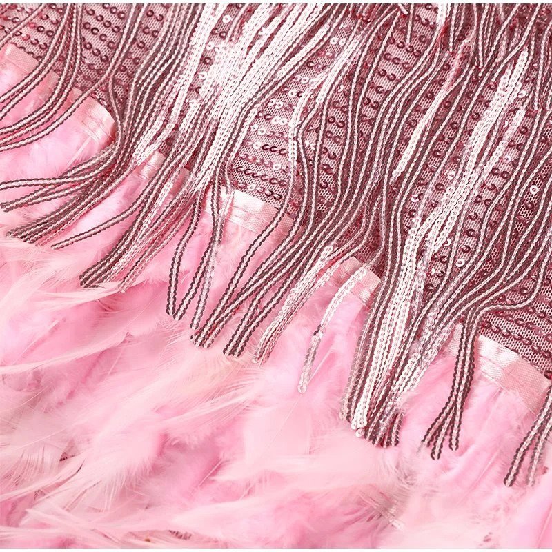Eithne | Women's Feathered Sleeveless Mini Dress