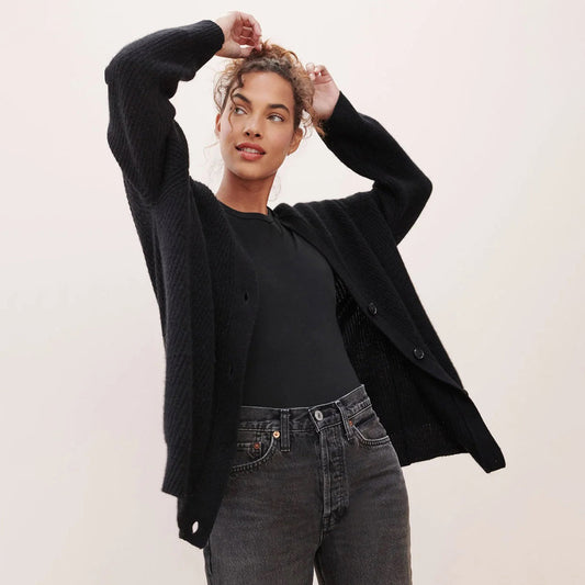 Kallie | Women’s V-Neck Ribbed Knit Cardigan