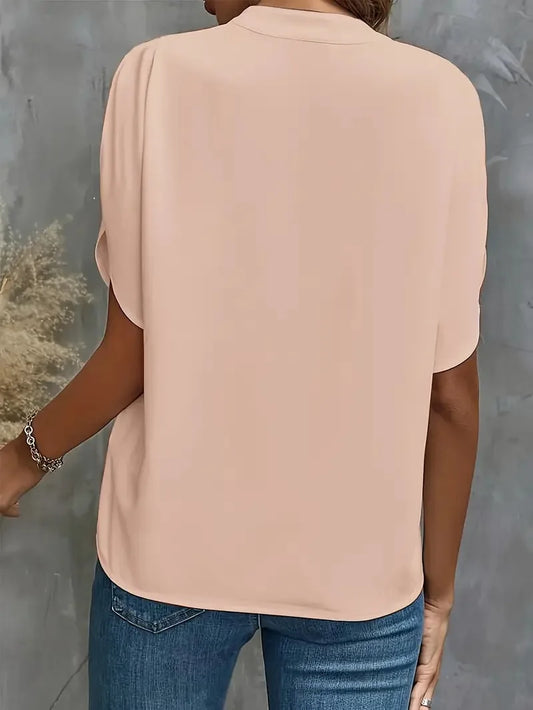 Una | Women Elegant Draped Neck Blouse