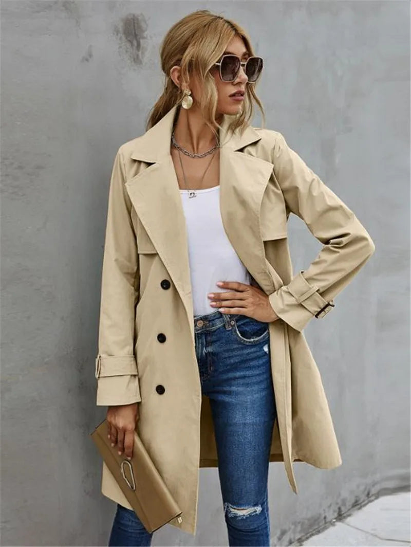 Rez | Women's Classic Lapel Collar Trenchjacket