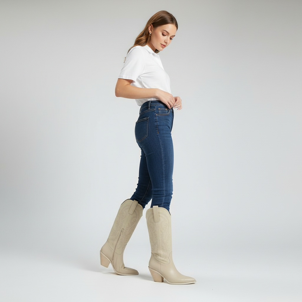 Maria | Women's Elegant Knee High Cowboy Boots