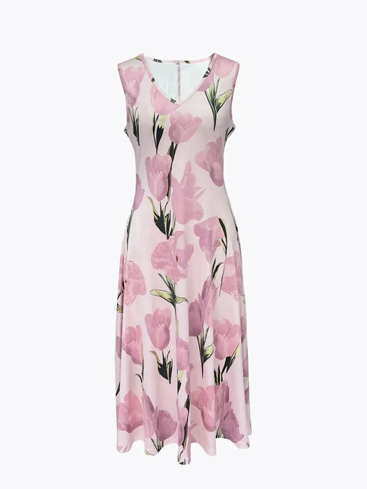 Nika | Women’s Sophisticated Floral Maxi Dress With Cardigan
