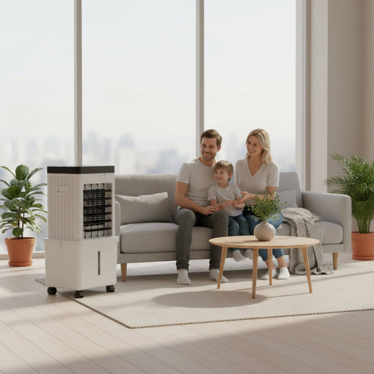 Portable Air Cooler Fan With Wheels | Air Conditioner Humidifier For Home Use