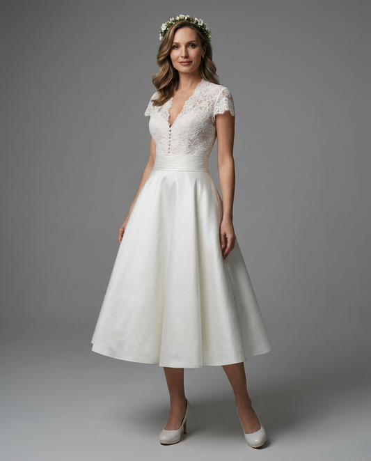 Emmalyn | Women’s Elegant Midi Wedding Guest Dress