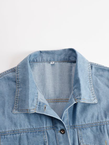 Orla | Women's Casual Denim Mini Shirt Dress