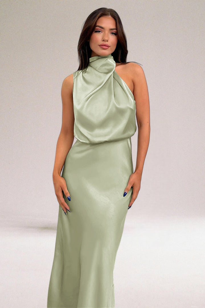 Kamila | Women’s Draped Halter Neck Dress