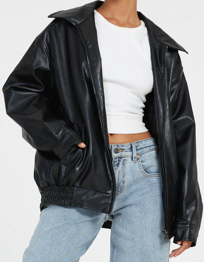Grainne | Women's Vintage Oversized Leather Jacket