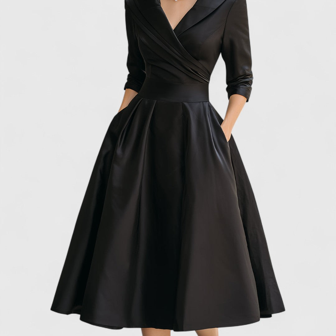Finola | Women's Elegant Wrap Midi Evening Dress
