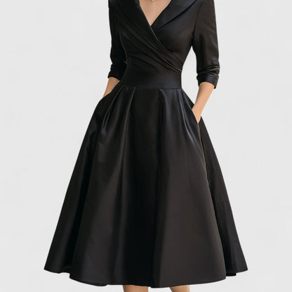 Finola | Women's Elegant Wrap Midi Evening Dress