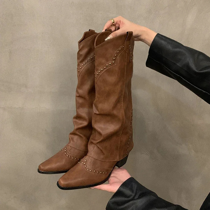 Selah | Women’s Studded Knee High Cowboy Boots