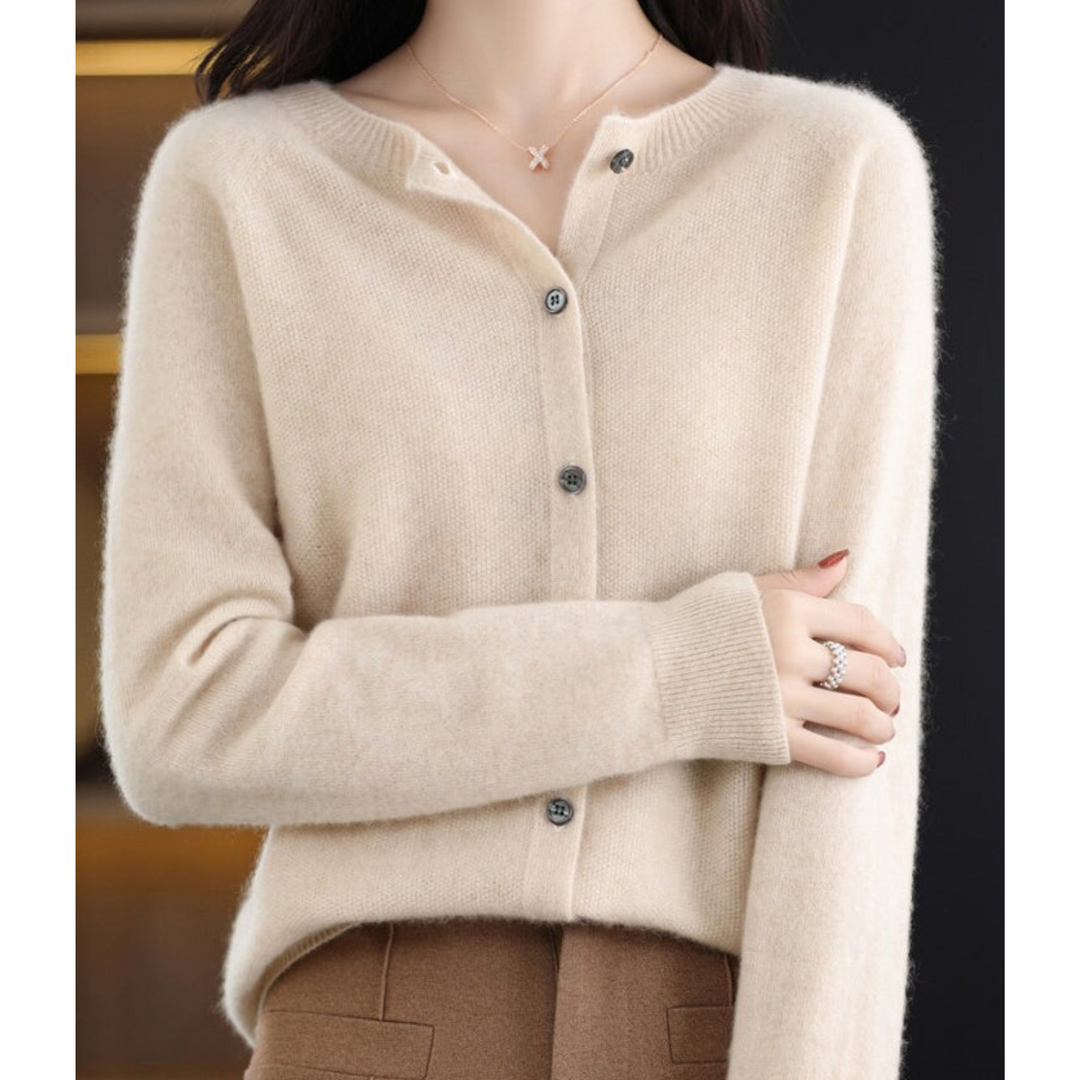 Jazlyn | Women’s Round Neck Button Closure Cardigan