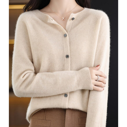 Jazlyn | Women’s Round Neck Button Closure Cardigan