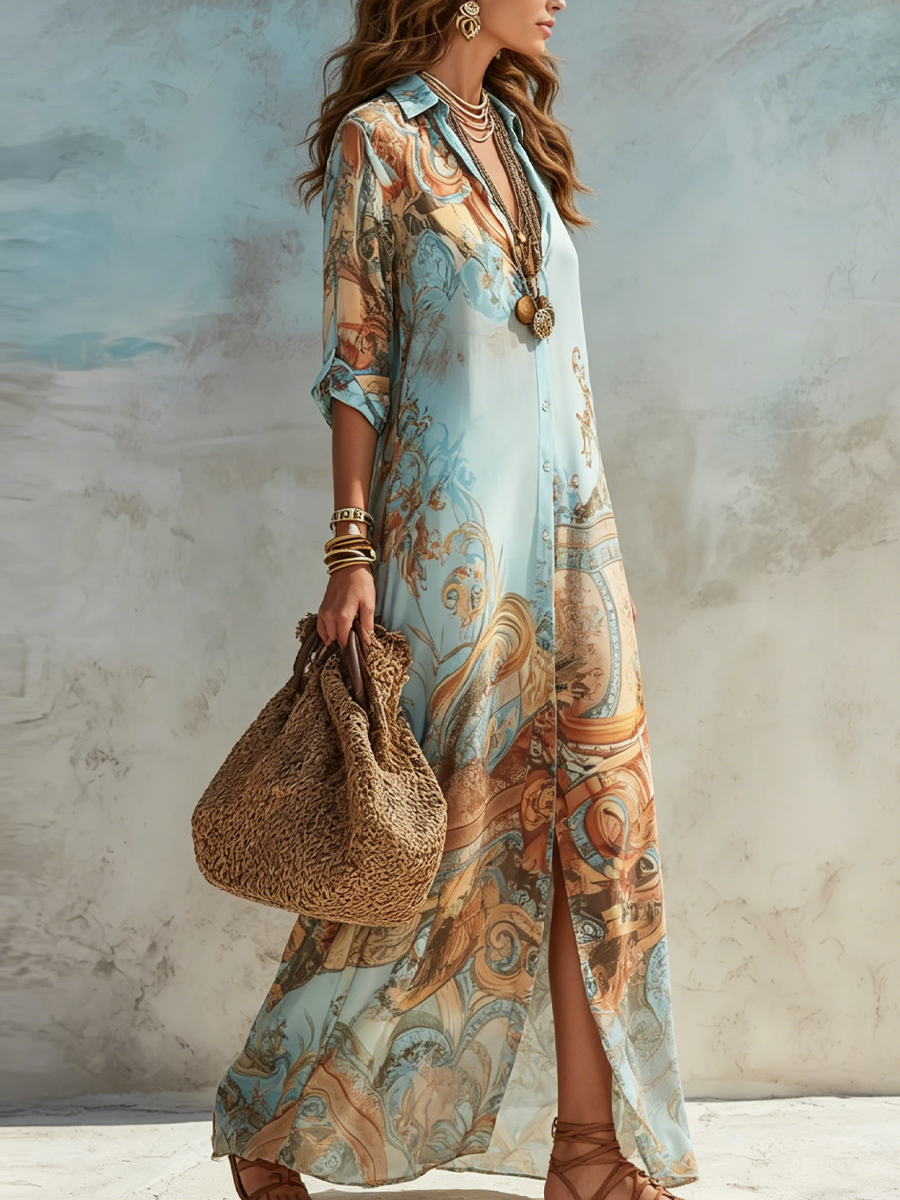 Lily | Women's Elegant Printed Maxi Dress
