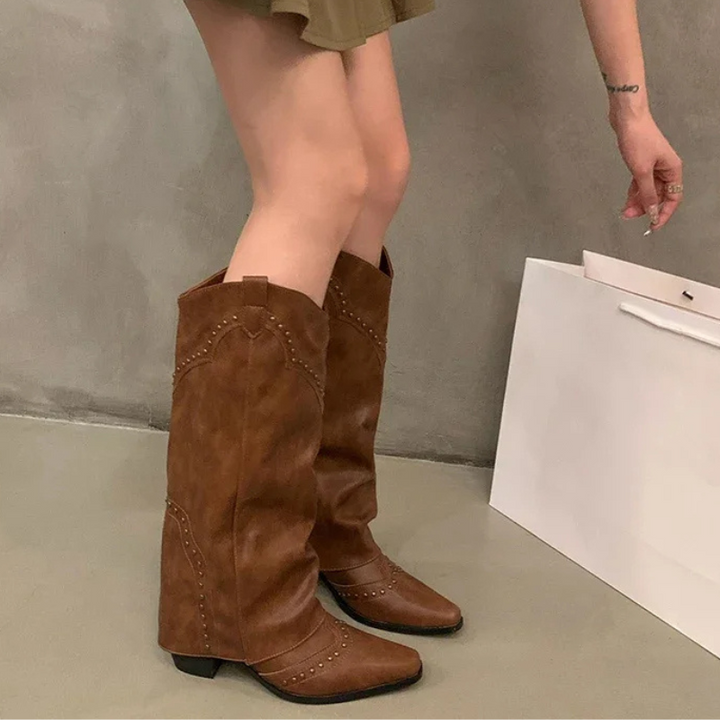 Selah | Women’s Studded Knee High Cowboy Boots
