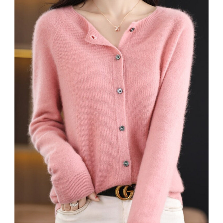 Jazlyn | Women’s Round Neck Button Closure Cardigan