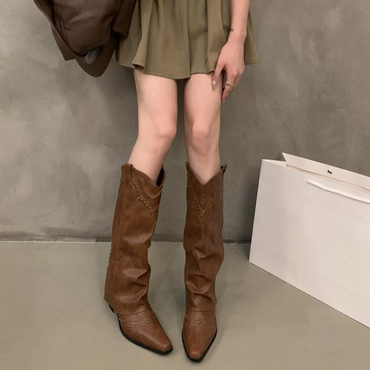 Selah | Women’s Studded Knee High Cowboy Boots