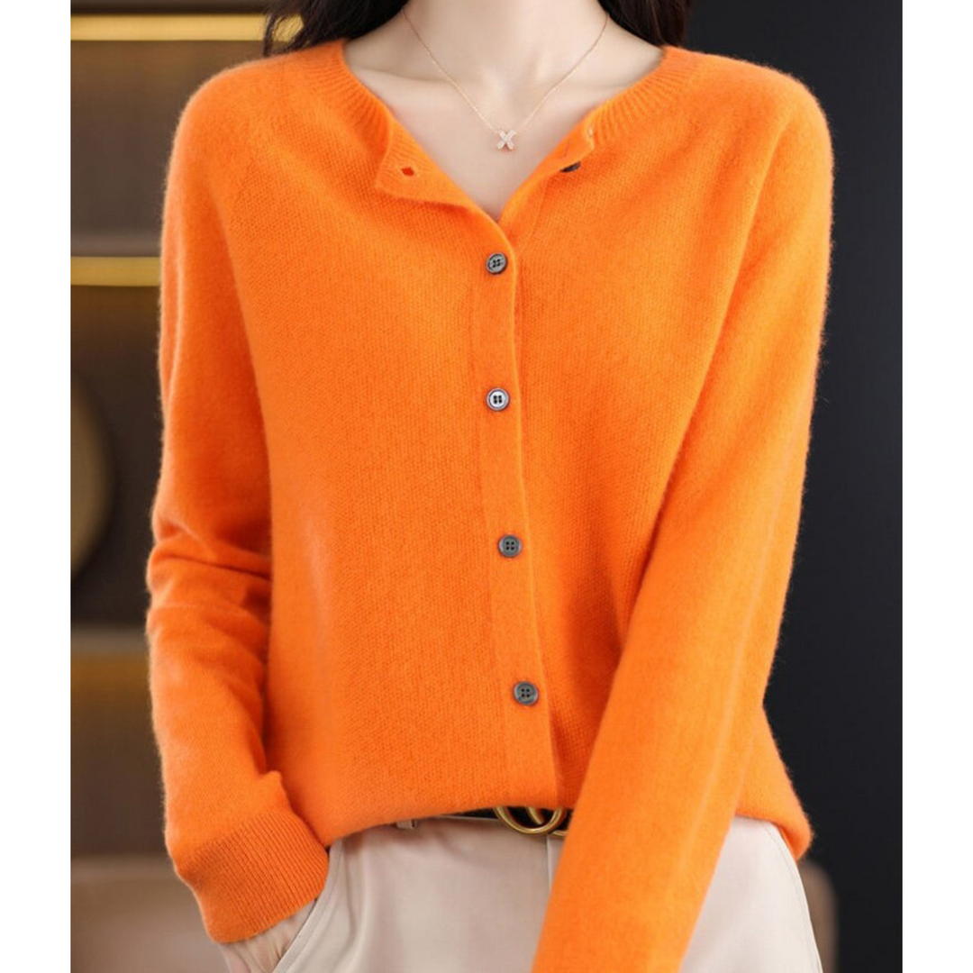 Jazlyn | Women’s Round Neck Button Closure Cardigan