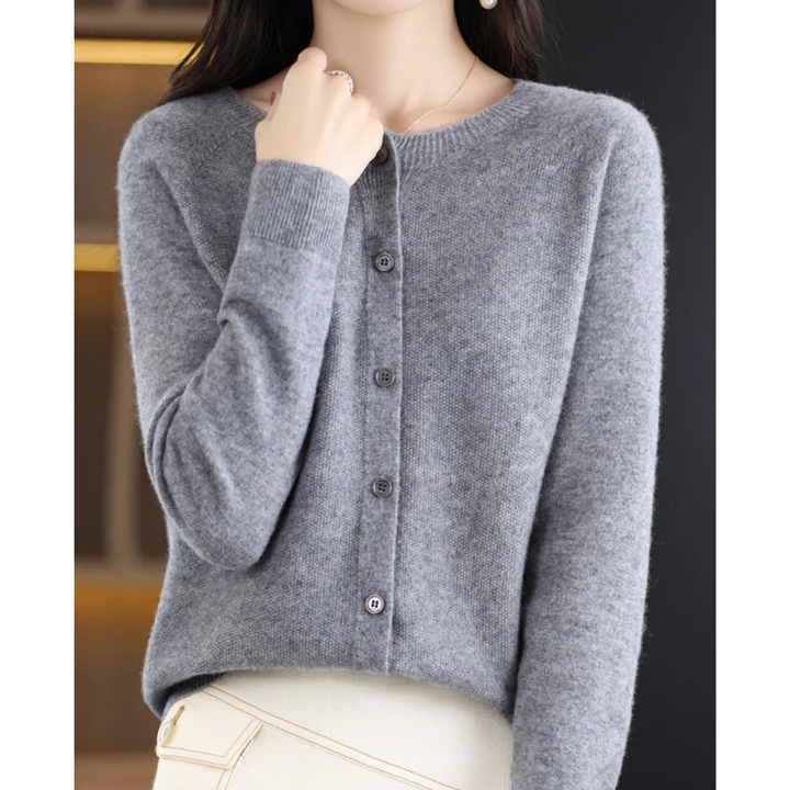 Jazlyn | Women’s Round Neck Button Closure Cardigan