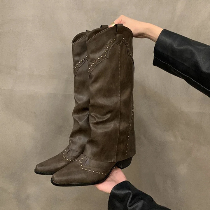 Selah | Women’s Studded Knee High Cowboy Boots
