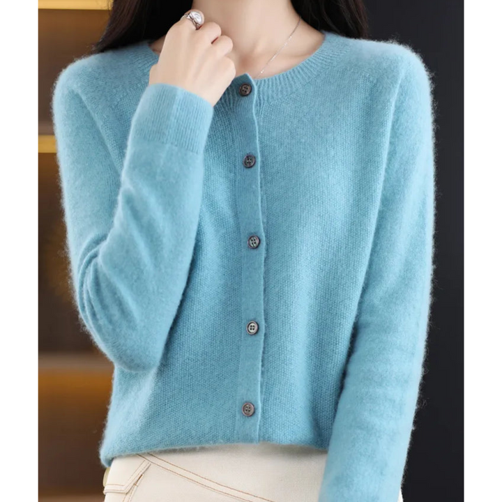 Jazlyn | Women’s Round Neck Button Closure Cardigan