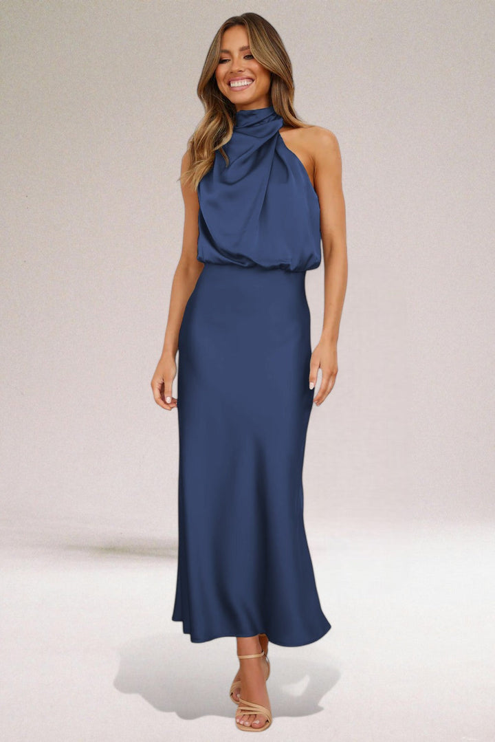 Kamila | Women’s Draped Halter Neck Dress