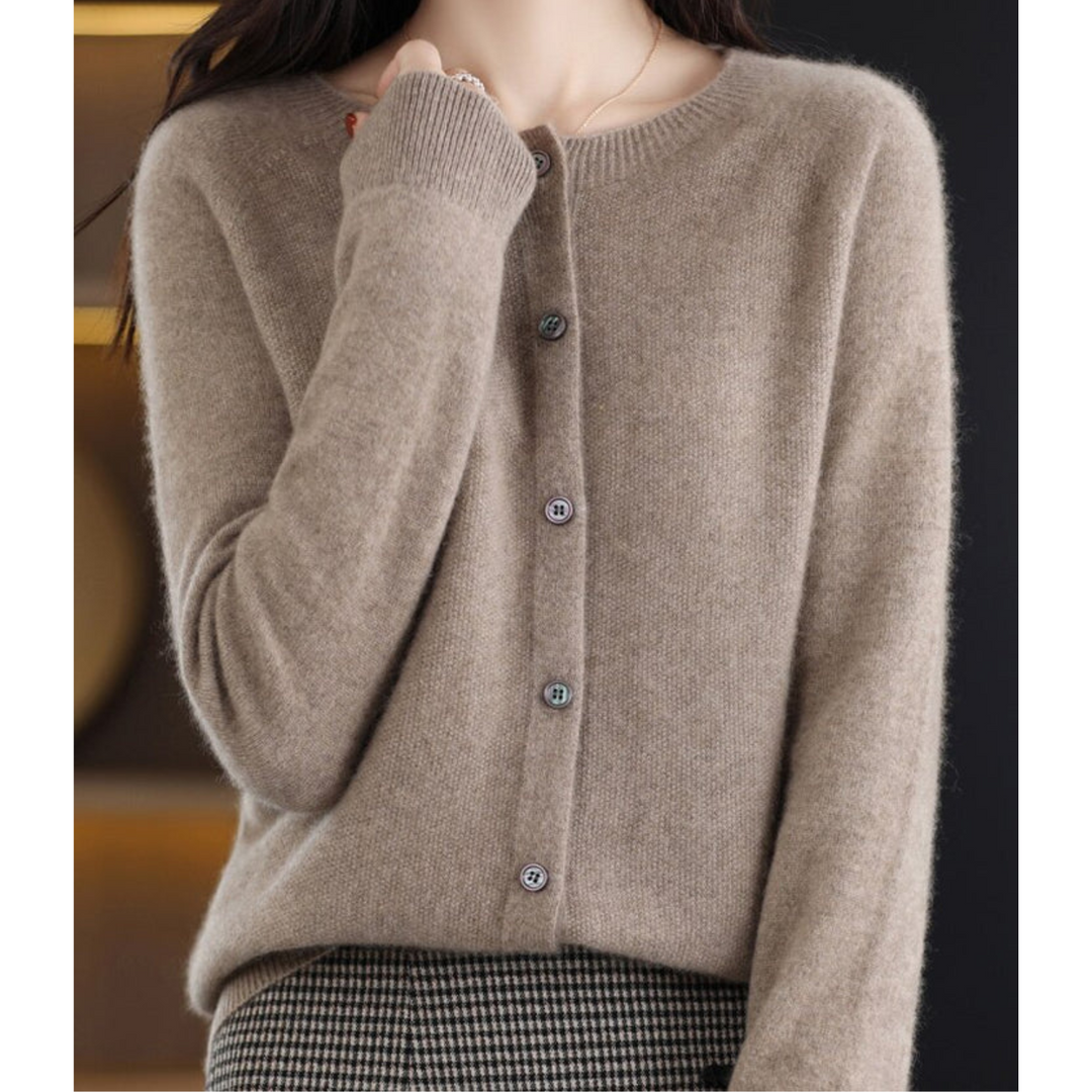 Jazlyn | Women’s Round Neck Button Closure Cardigan