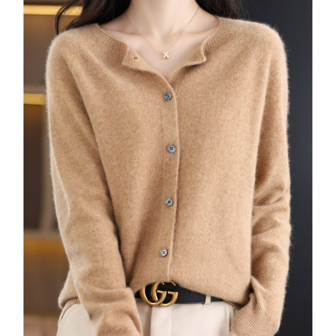 Jazlyn | Women’s Round Neck Button Closure Cardigan