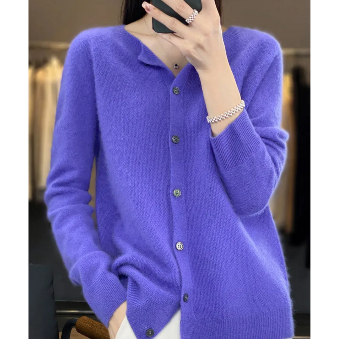 Jazlyn | Women’s Round Neck Button Closure Cardigan