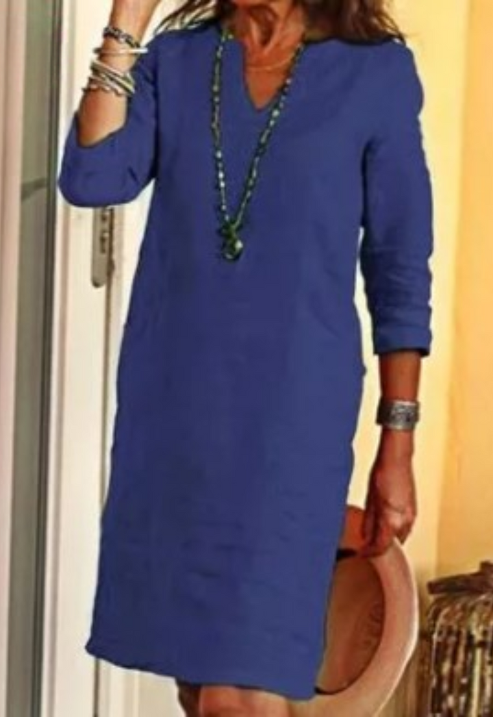 Maren | Women's Summer Midi Dress with Shorts Sleeves