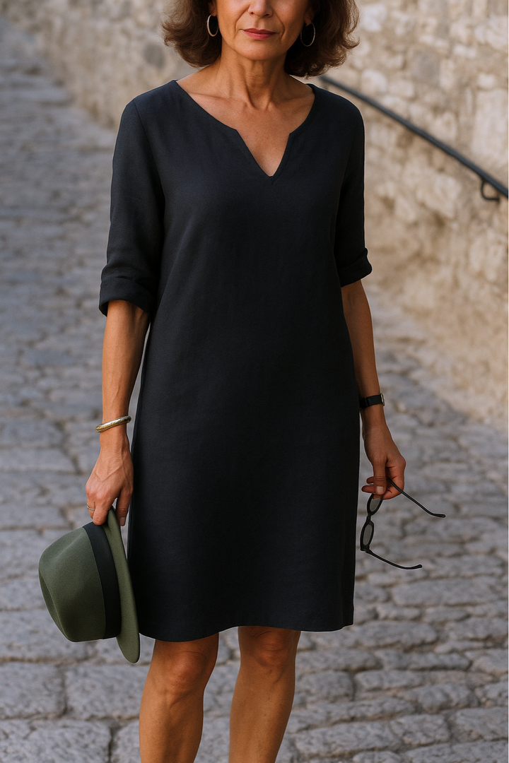 Maren | Women's Summer Midi Dress with Shorts Sleeves