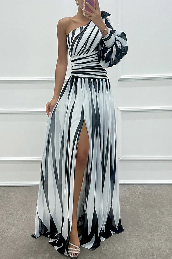 Ainsley | Women’s One-Shoulder Side Slit Dress