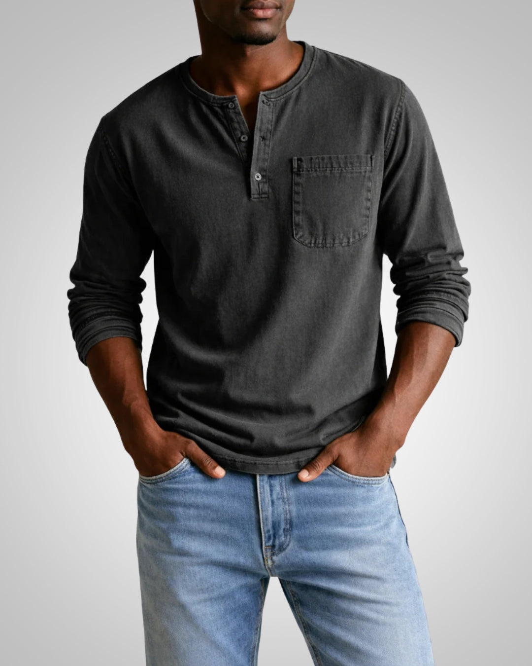 Oisin | Men's Casual Henley Long Sleeve Shirt