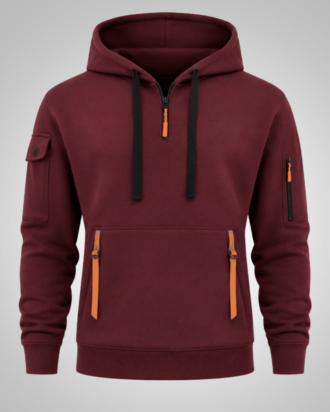 Ronan | Men's Casual Drawstring Half-Zip Hoodie