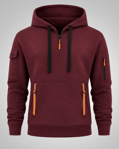 Ronan | Men's Casual Drawstring Half-Zip Hoodie