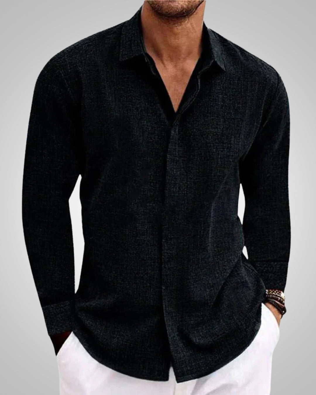 Hugh | Men's Summer Relaxed Fit Longsleeve Shirt