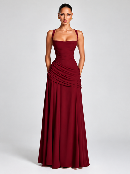 Victoria | Women's Elegant Square Neck Maxi Dress