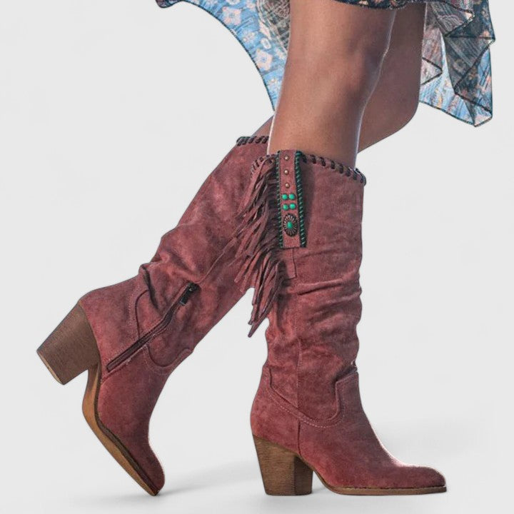 Giovanna | Women’s Fringe Knee High Cowboy Boots