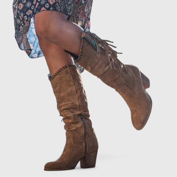 Giovanna | Women’s Fringe Knee High Cowboy Boots