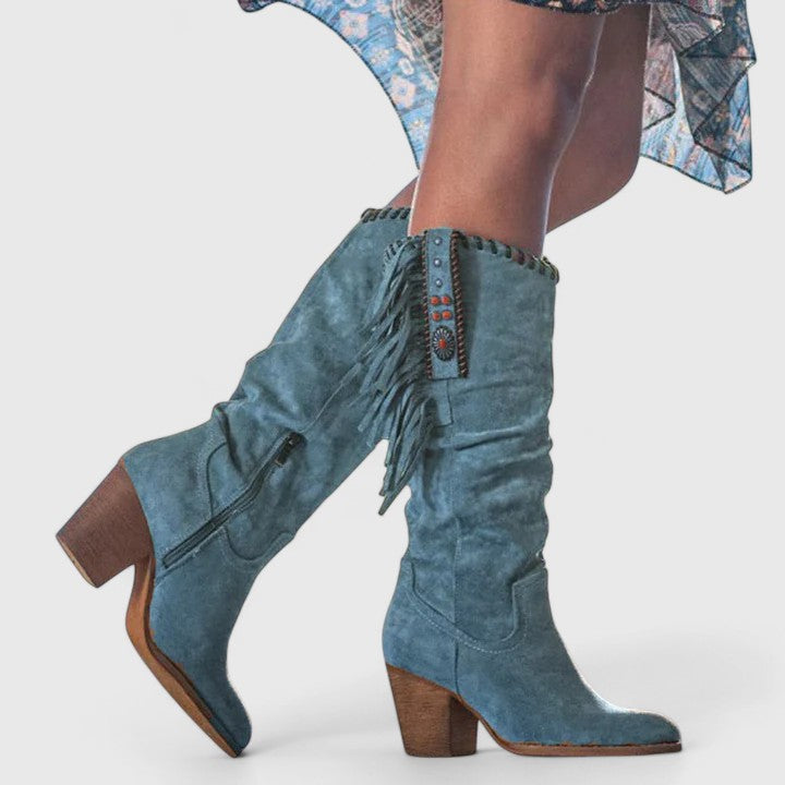 Giovanna | Women’s Fringe Knee High Cowboy Boots