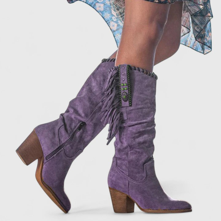 Giovanna | Women’s Fringe Knee High Cowboy Boots