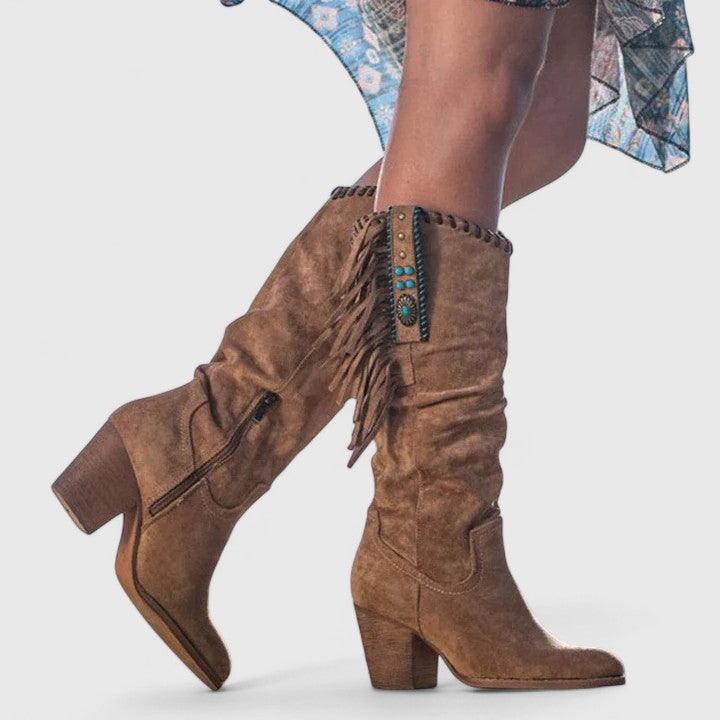 Giovanna | Women’s Fringe Knee High Cowboy Boots