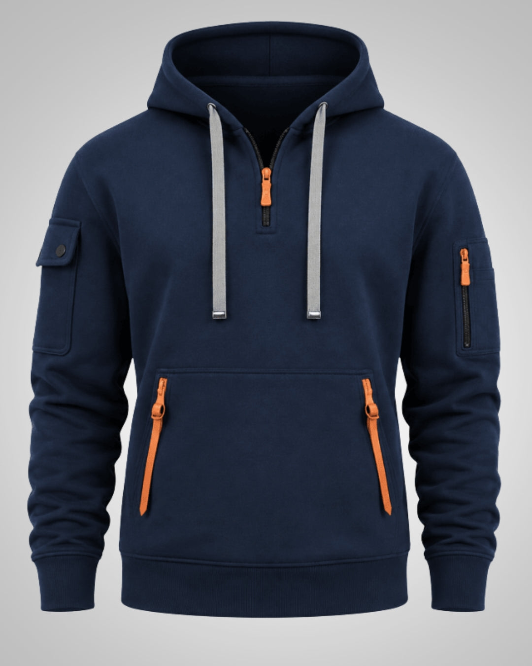 Ronan | Men's Casual Drawstring Half-Zip Hoodie