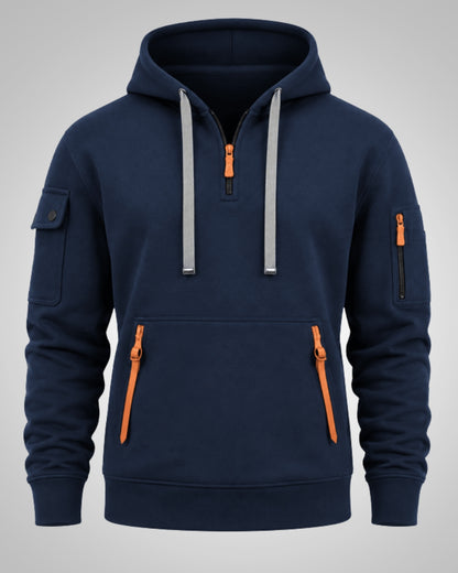 Ronan | Men's Casual Drawstring Half-Zip Hoodie