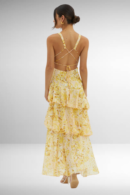 Milena | Women’s Elegant Summer V-Neck Maxi Dress
